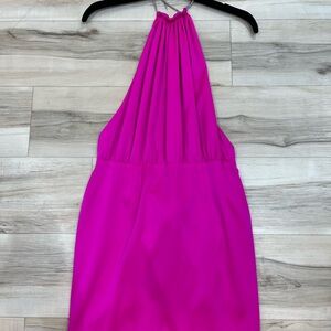 Retrofete Vibrant Pink Satin Dress